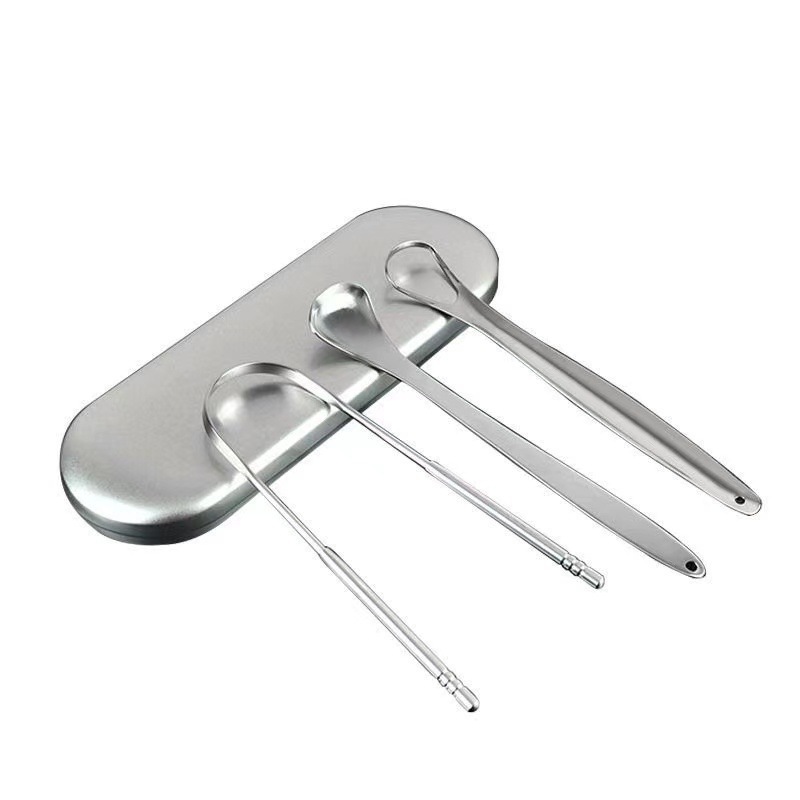 Stainless Steel Tongue Scraper Cleaning Oral Tongue Coating Cleaner Adult Halitosis Removal Tongue Scraper Brush U-shaped Tongue Scraper