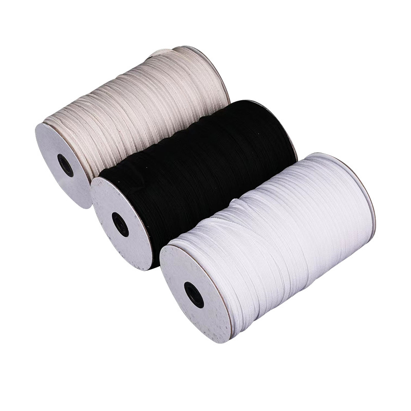 Factory direct cotton man-made webbing clothing bags cotton herringbone fine grain edging with plain cotton yarn webbing