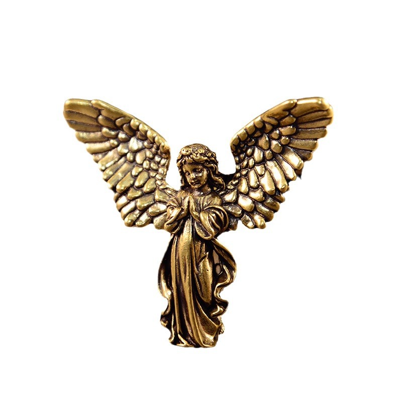 Cross-border brass angel small ornaments guardian angel wings trendy personalized jewelry love god Cupid desktop ornaments