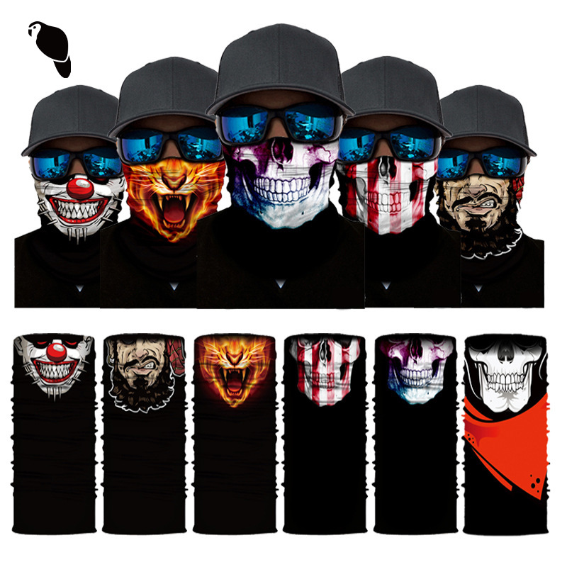 Hoon Hui Skull Half Face Series Волшебный капюшон Бесшовная Amazon Защитная теплая Шея Маска для наружного оборудования