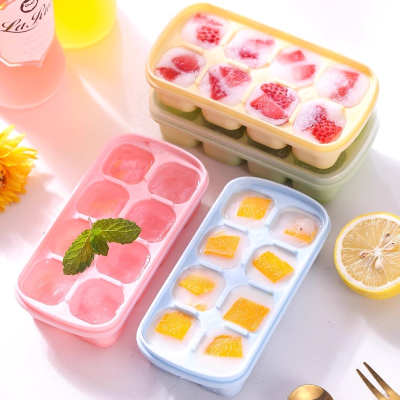 Ward silicone small ice cube mold ice tray with lid refrigerator household homemade easy demoulding Internet celebrity ice maker cross-border