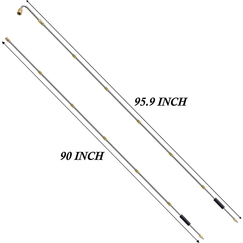 Wholesale high-pressure washing machine water gun stainless steel extension rod 2.6 m drainage sink cleaning extension rod 4000psi