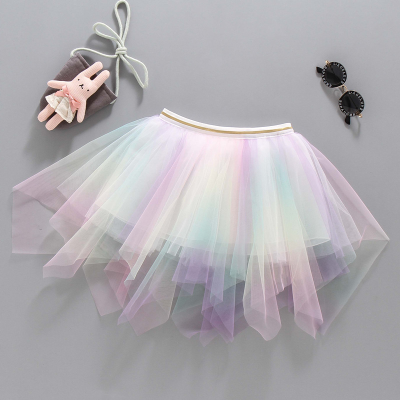 Girls' Skirt Veil Skirt 2023 Summer New Children's Pent Skirt Girl's Princess Skirt All-match Western Style Short Skirt