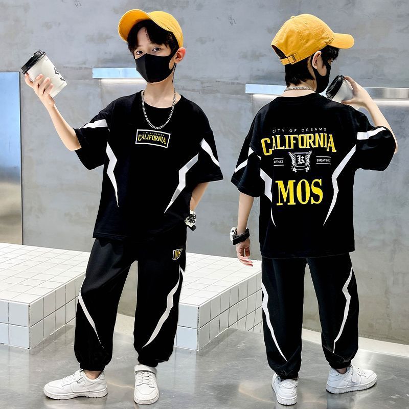 Internet Red children's clothing CUHK boys summer suit 2023 new summer sports fashionable boy handsome fried street tide