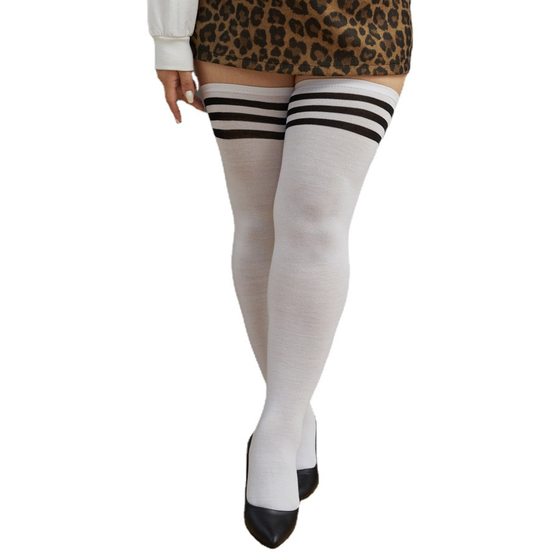Fat sister plus size plus fat stockings knee socks cotton 180kg black autumn Europe and the United States large size
