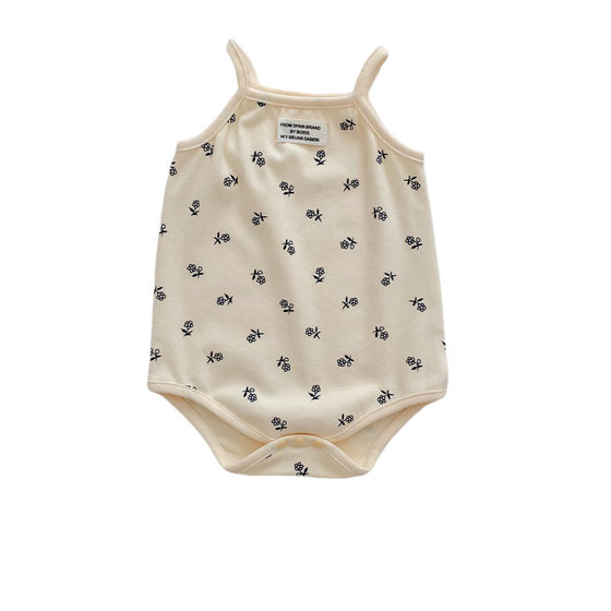 ins Korean Style Baby Baby Sling Printed Plaid Jayshirt Newborn Summer Thin Vest Triangle Climbing Suit