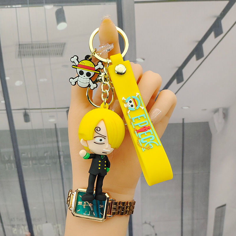 One Piece cute style silicone keychain pendant new trend doll car pendant bag pendant couple pendant