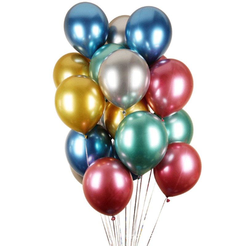 Shuai An 5 inch 10 inch 12 inch 18 inch 36 inch metal balloon birthday party decoration chrome metal latex balloon