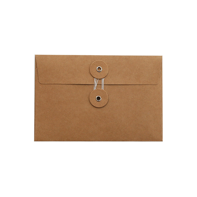 Vintage Thickened Kraft Paper File Bag High-end Buckle Winding Button Envelope Bag Student Office File Bag