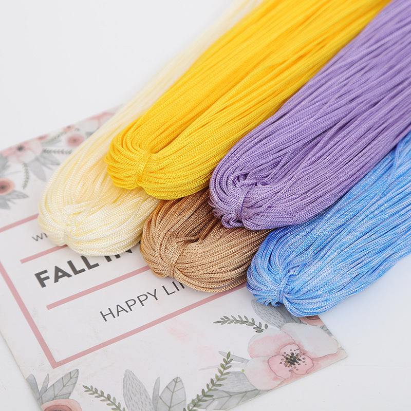 Upgraded hollow thread bright silk thread hook shoe bag thread Chinese knot hand-woven wool nylon thread factory wholesale