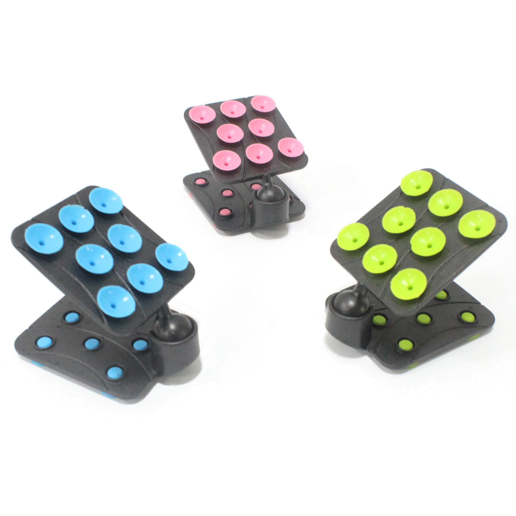 Double-sided 8-point suction cup bracket gecko foot design color suction cup car mobile phone bracket mobile phone base