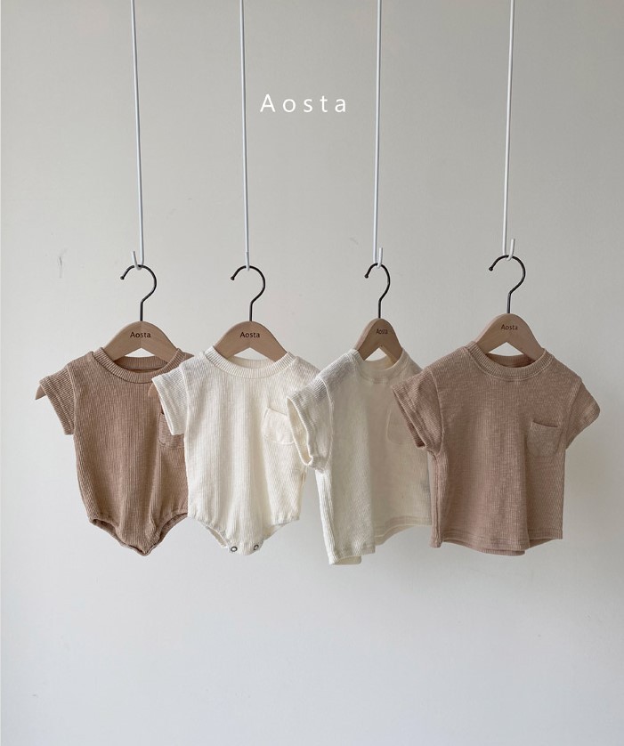 2022ins Korean style newborn baby Summer short-sleeved jumpsuit simple and comfortable thread triangle romper T-shirt