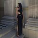 European and American Style Foreign Trade Explosions Design Sense Dress 2023 New Women's Wear Strapless Hollow Split Dress