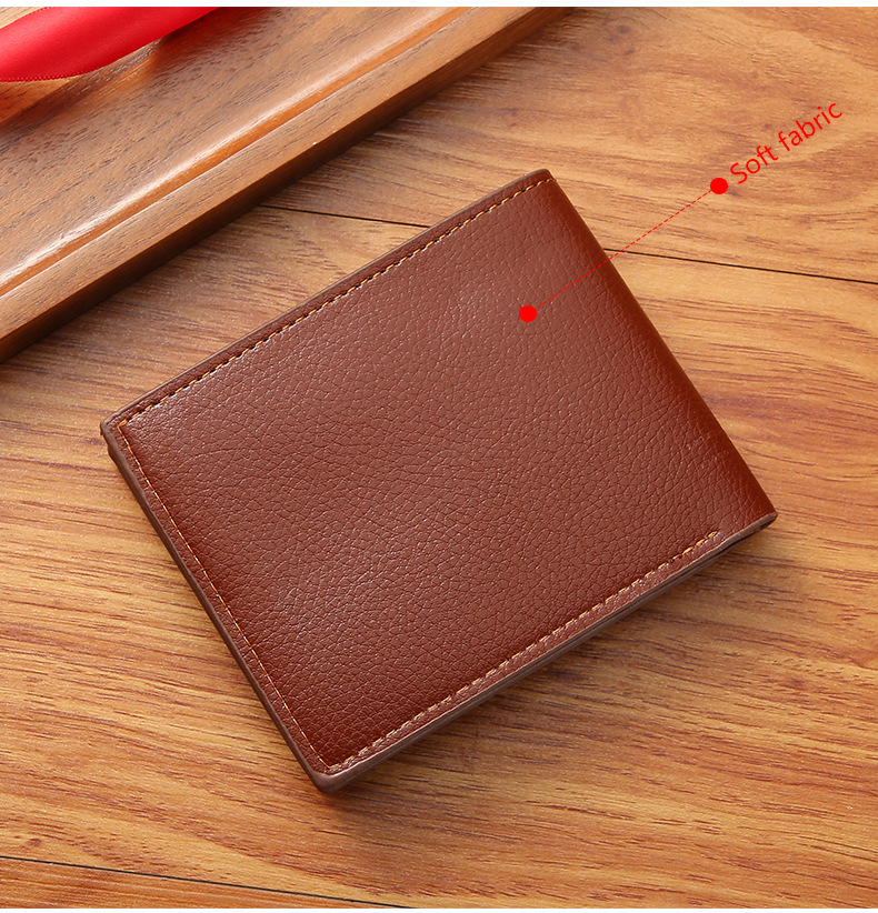 New Men's Wallet Men's Short Wallet Fashion Casual Litchi Pattern Soft Wallet Multi-Card Large Capacity Small Wallet_voghion.com