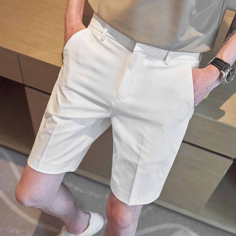 Summer Korean Style Trousers Men's Trendy Shorts Slim-Fit All-Match Straight 5-Pants Casual Trendy Brand Business Handsome