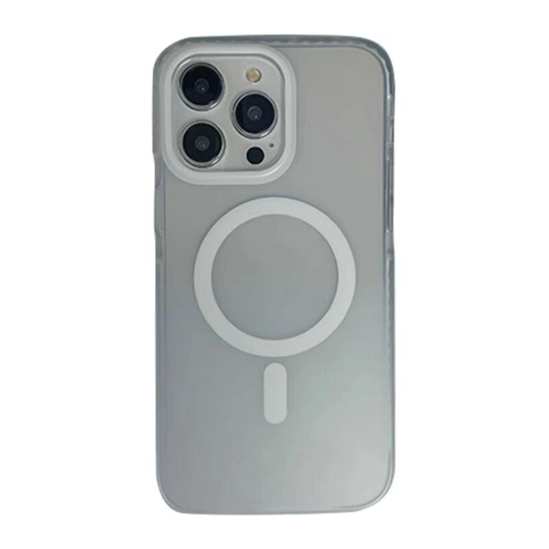 IPhone15promaxグラデーション半透携帯ケースアップル16マイクロフロスト磁気吸引ハードケース2色エアバッグを適用|undefined