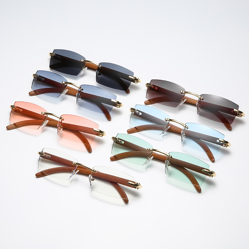 New fashion sunglasses men's ultra-clear frameless sunglasses marine diamond trimming trend cross-border wholesale 7533
