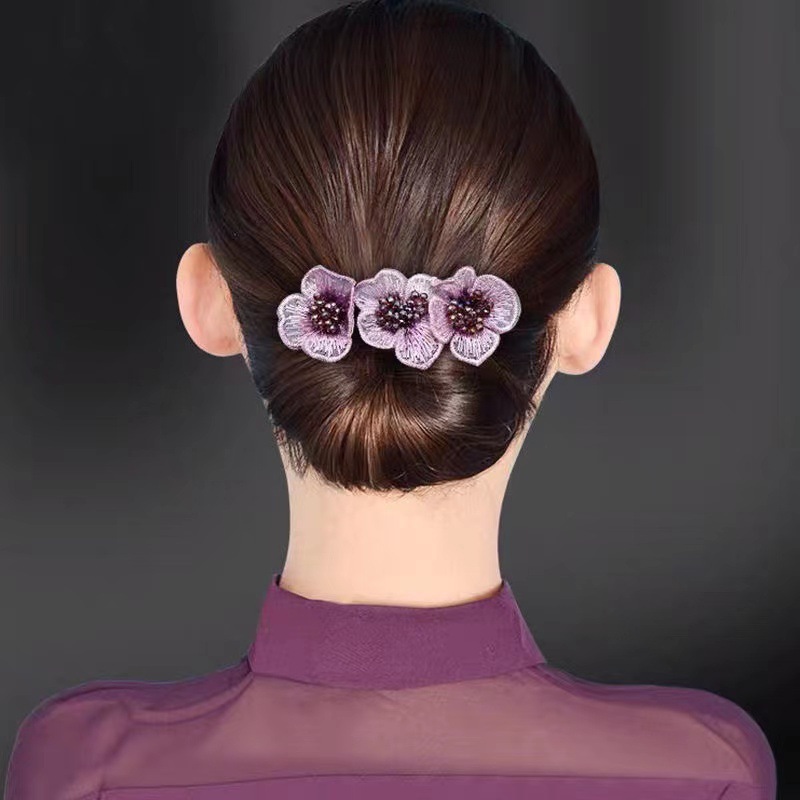 Professional Nurse headdress Flower Net pocket stewardess updo hair accessories hotel hair net South Korea bow hair accessories female hairpin headdress