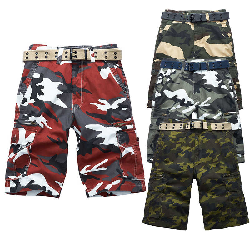 Pants Summer Men's Casual Mid-length Pants Men's Camouflage Workwear Shorts Men's Loose Multi-pocket Plus Size Half-length Pants
