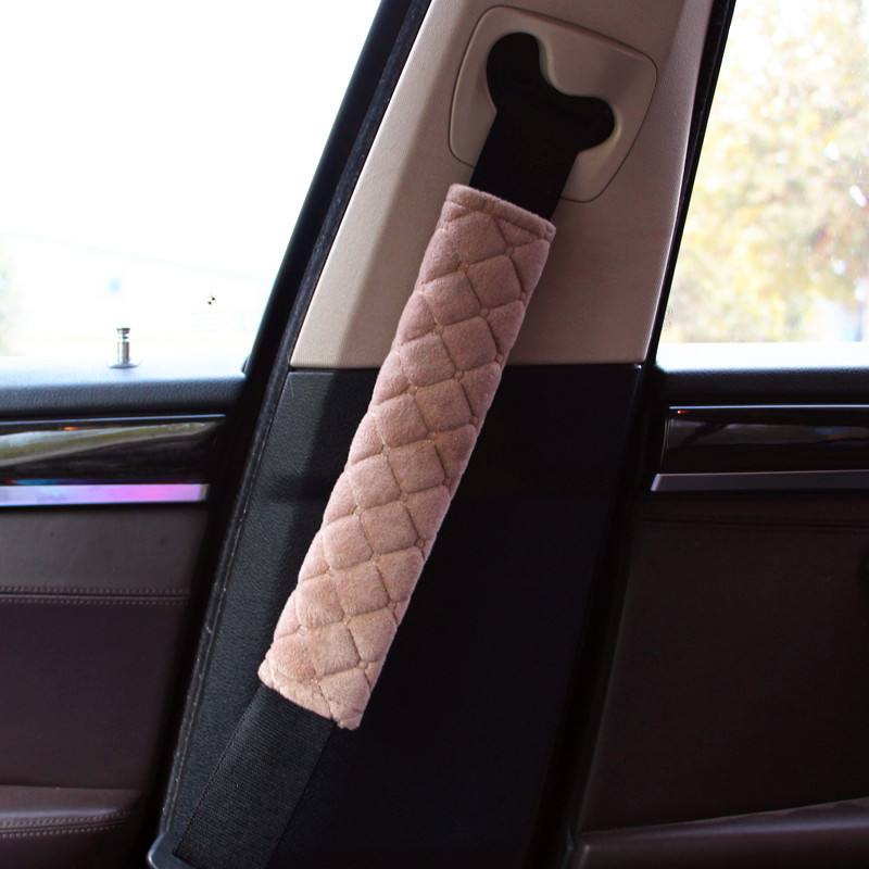 Cross-border car supplies safety belt shoulder protective cover plush car shoulder protective cover embroidered shoulder protective cover four seasons universal wholesale