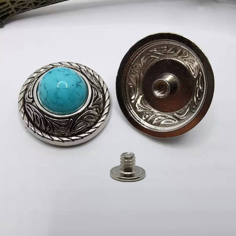 Wholesale cross-border fire machine set luggage accessories alloy cloth buckle handmade DIY20MM small pattern turquoise cloth buckle
