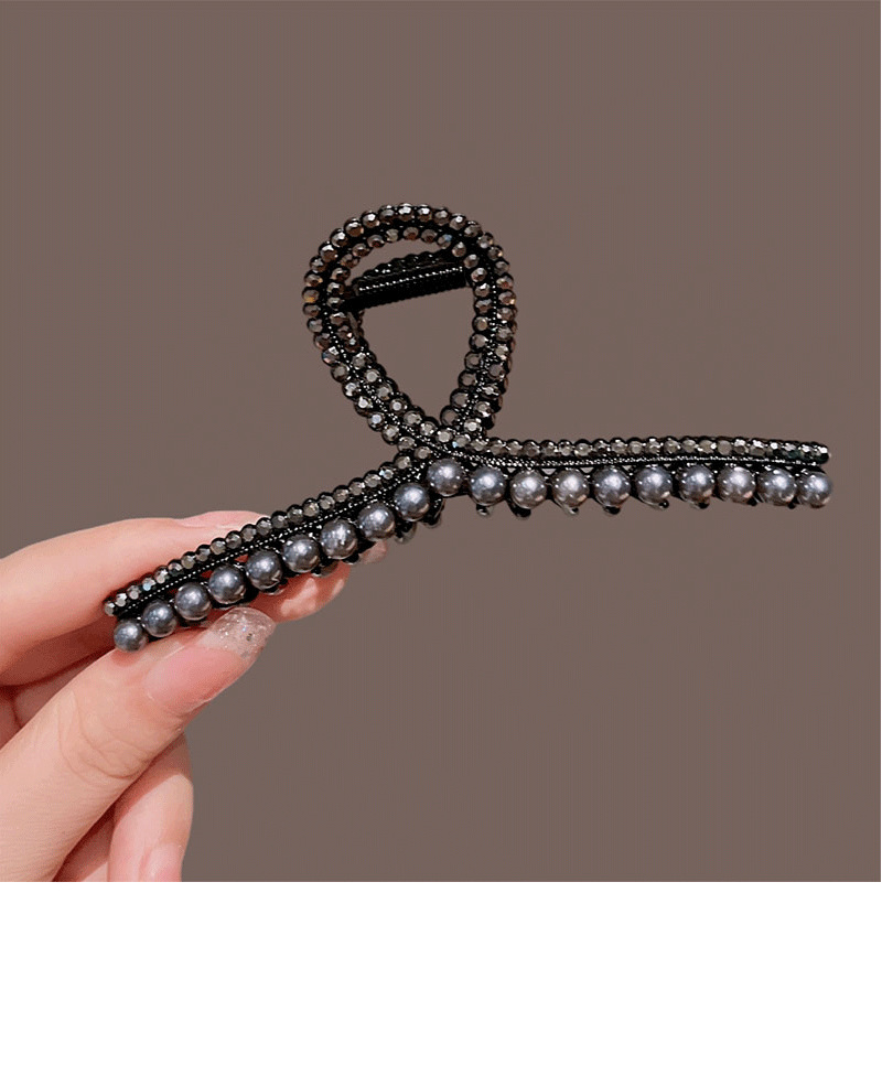 Autunno e inverno Nuovo Nero forcina per capelli da donna di alta qualità senso posteriore della testa piastra per capelli grande clip di squalo temperamento copricapo_voghion.com