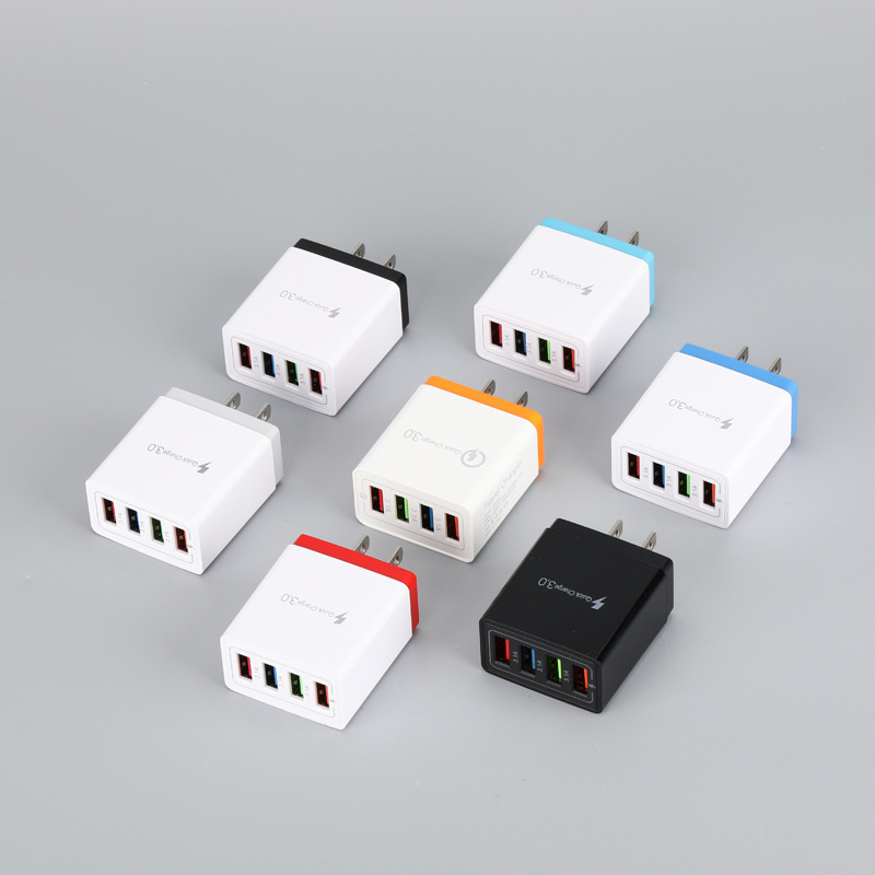 4USB зарядное устройство многопортовое 3A быстрая зарядная головка Smart qc3.0 зарядное устройство для мобильного телефона британское регулирование