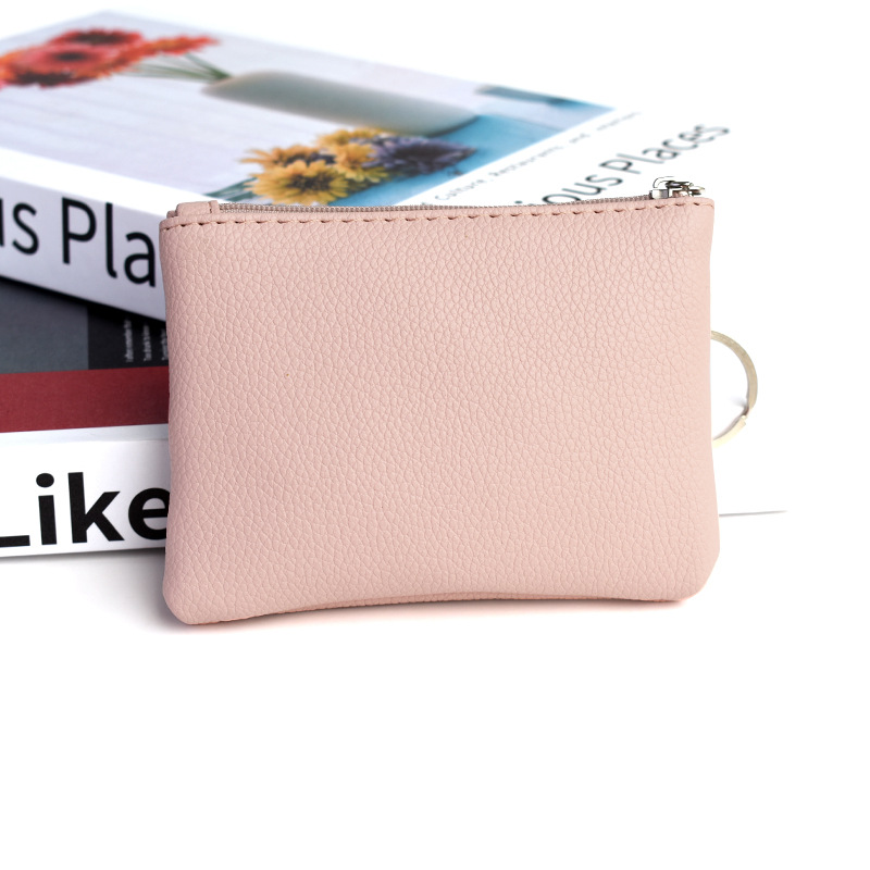 Bolso para llaves de estilo coreano para mujer, de color macarrón, minimonedero sencillo de color sólido para madres, tarjetero pequeño portátil de varias capas, suave_voghion.com