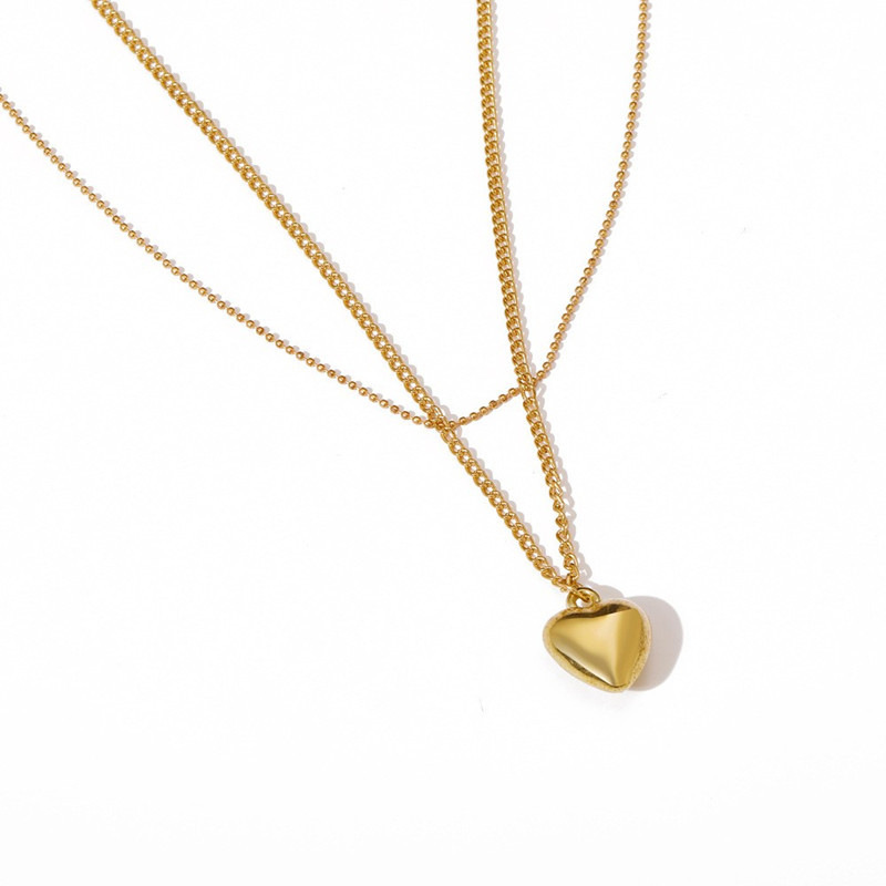 Couple's Collarbone Chain Geometric Heart-shaped Accessories Light Luxury Elegant Simple Sweet Love Necklace