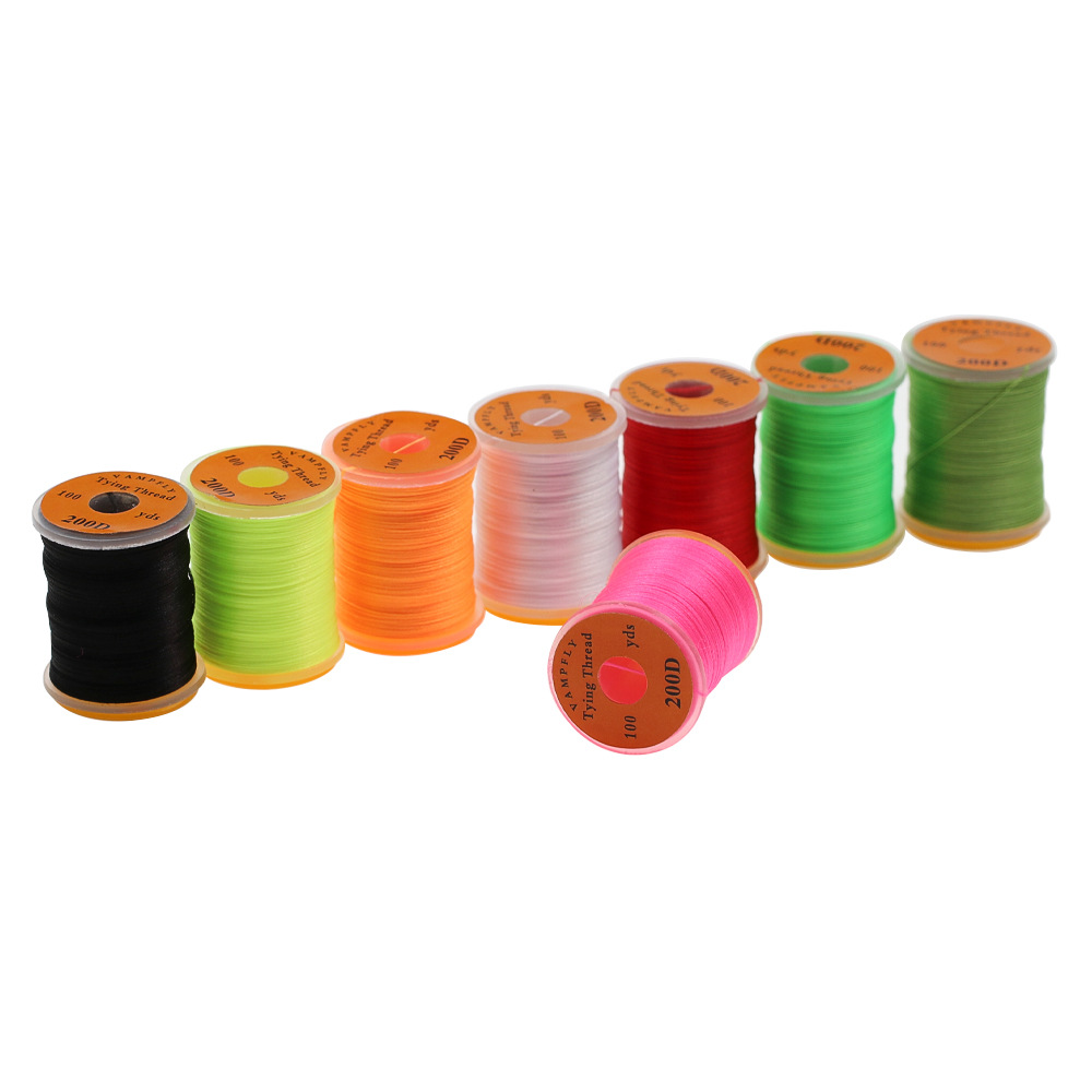 200D Fluorescent Color Fly Fishing Tie Line with Hair Hook Tie Line Fly Tie Line Manual Tie Hook Recommendation