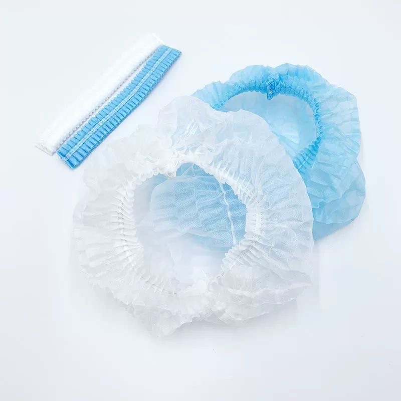 Disposable hat kitchen chef dust cap breathable head cover non-woven mesh cap food strip cap 100 bags