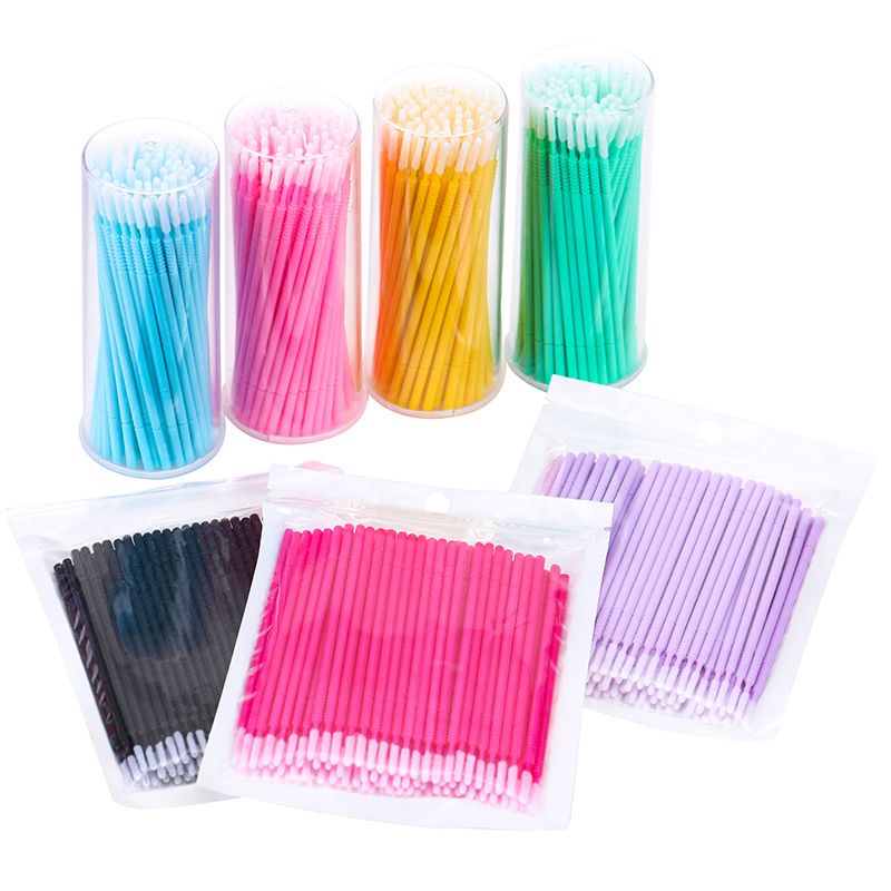 Grafting false eyelashes cleaning long cotton swab disposable planting false eyelashes removal cotton swab eyelash tattoo embroidery cotton swab