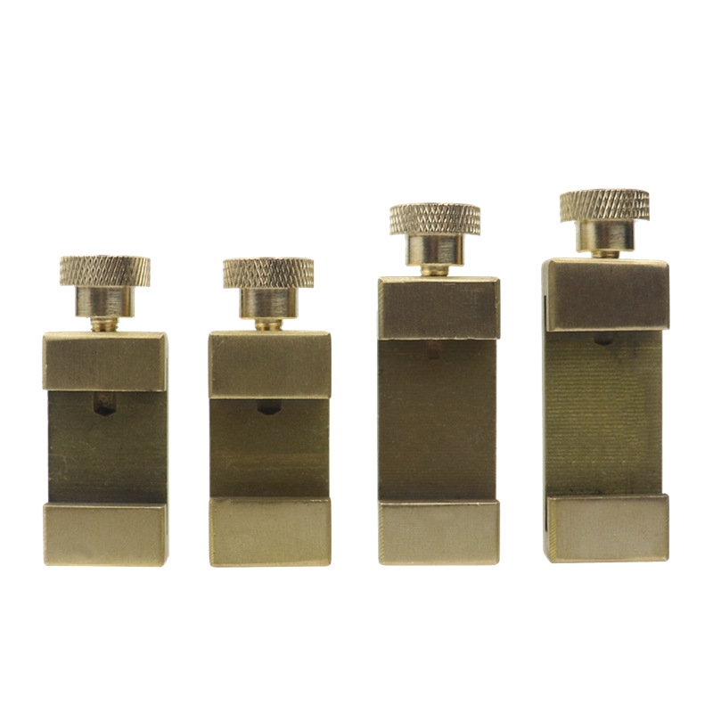 Woodworking steel ruler scriber brass limit positioning block ruler adjustment block scribing fixed stop tool