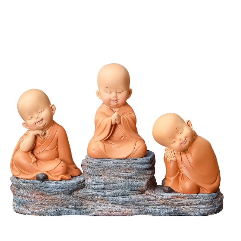 Zen little monk tea table tea table decoration living room TV cabinet home office good resin decoration gift