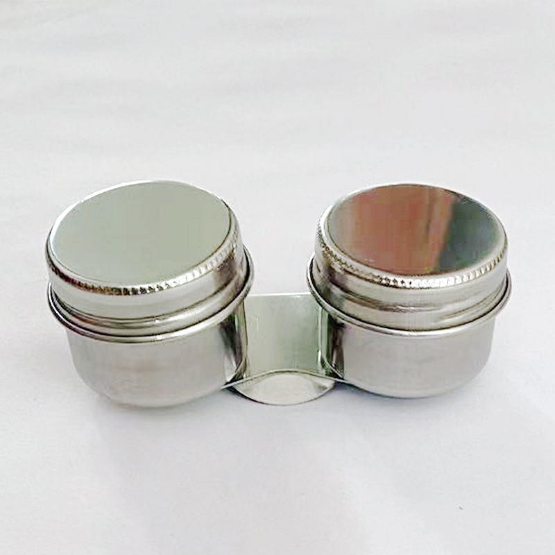 Stainless Steel Oil Painting Double Oil Pot Color Adjustable Special Pen Washing Pot Art Supplies Sketch Portable Drum-shaped Double Color Adjustable Pot