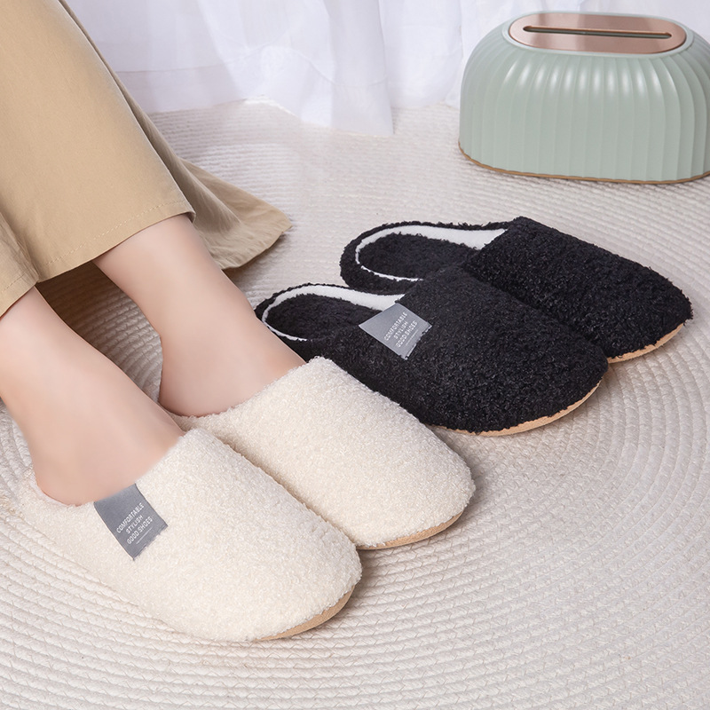 Autumn and winter Japanese Korean version of indoor soft bottom non-slip silent home shoes for men and women lovers floor slippers wholesale