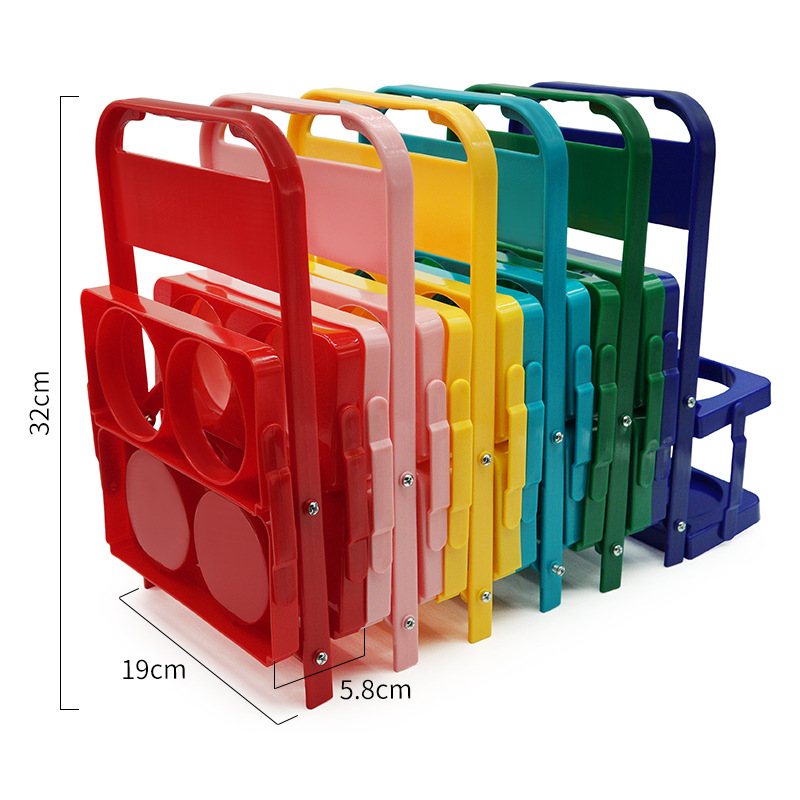 Foldable plastic beer basket four-compartment beer portable outdoor portable basket LOGO beer rack wine basket