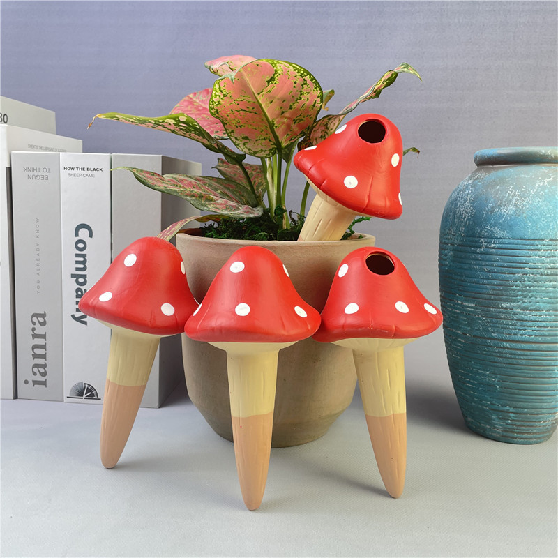 Rizenghong Ceramic No.4 Mushroom Seeper Automatic Flower Watering Device Lazy Drip Irrigation Device Drip Water Device Cross-border Exclusive