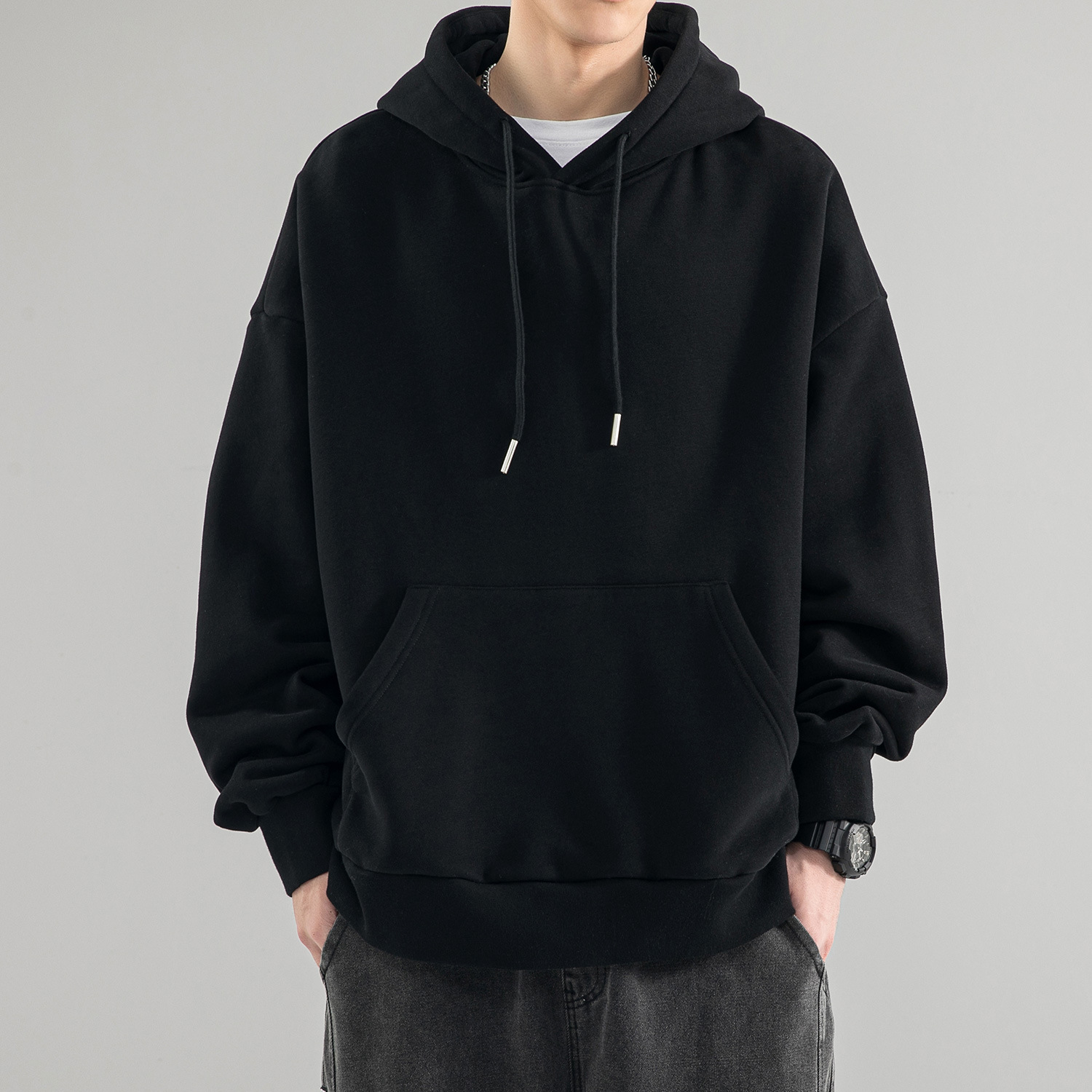 Hooded sweater men's 2023 new spring and autumn top Japanese fashion brand boys loose hoodie coat wholesale