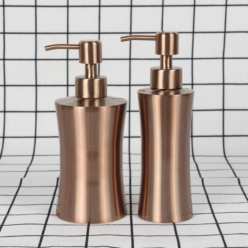 Spot 304 stainless steel bath liquid bottle rose gold hand sanitizer soap dispenser can be set LOGO a generation of hair