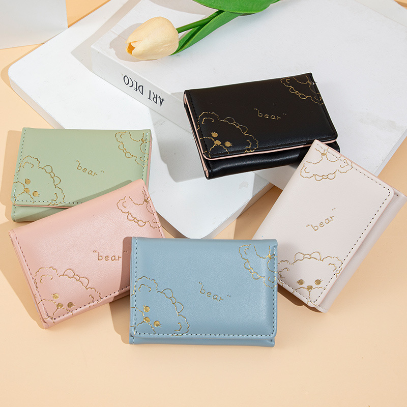 New Korean style three fold short women's wallet wholesale ins fashion folding wallet