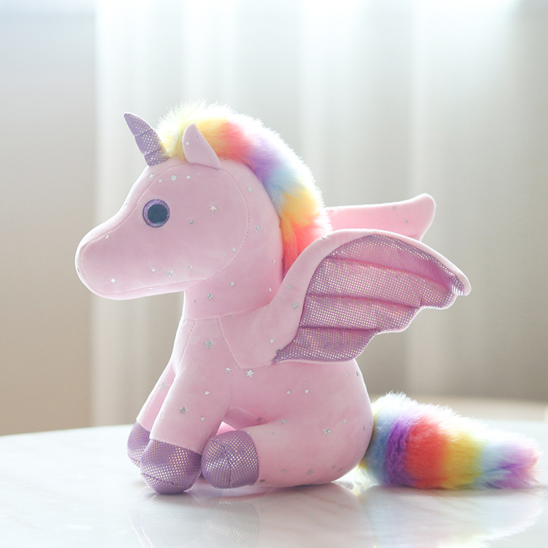 Cross-border foreign trade mascot doll gift spot rainbow starry unicorn plush doll toy doll