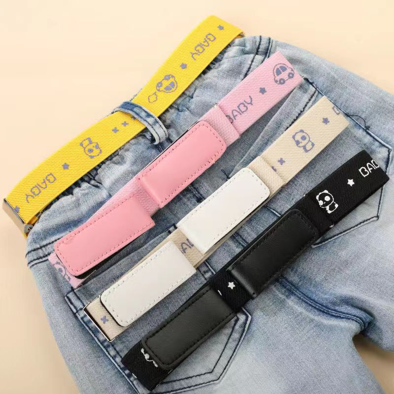 Children's lazy belt fashion Youth student belt children's elastic belt cartoon pattern primary school student pants bag