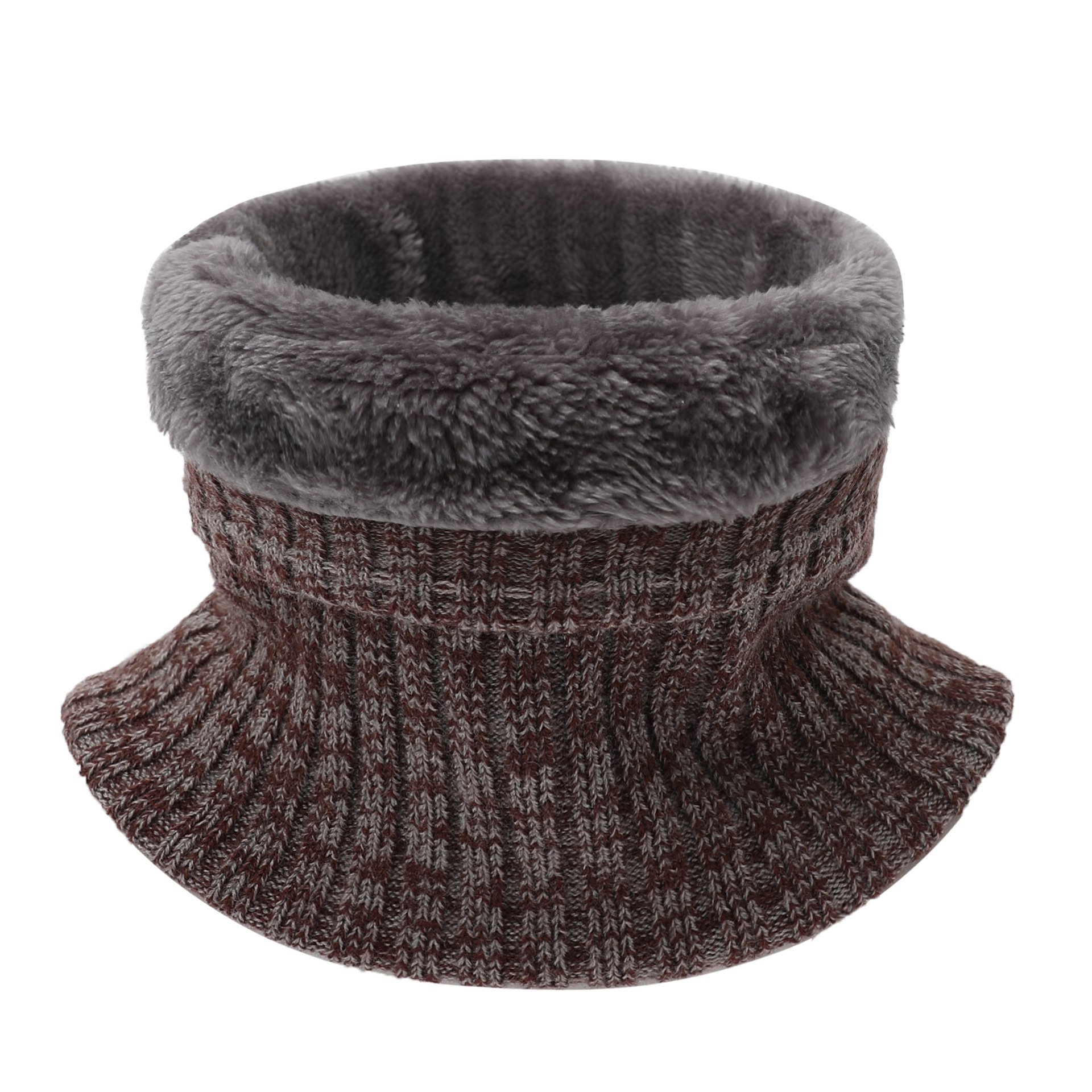 Autumn and winter men's and women's acrylic scarf fleece-lined warm collar rib thickened wool knitted fleece-lined pullover collar