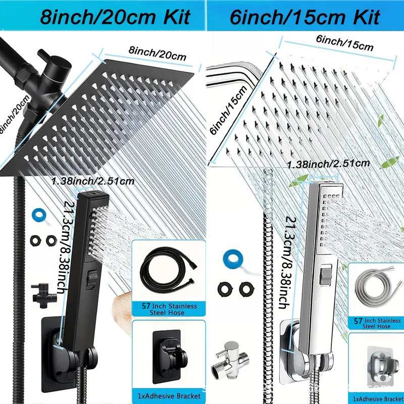 Foreign trade cross-border American concealed wall shower suit stainless steel top spray multifunctional with spray gun