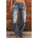 European and American Explosions Independent Station wish Women's Jeans Slim Fit Slimming Washed Flare Pants Women's Pants NK205