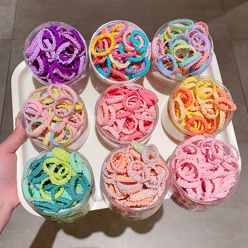 Candy color children's hair band does not hurt hair color lace rubber band head rope baby hair rope hair accessories