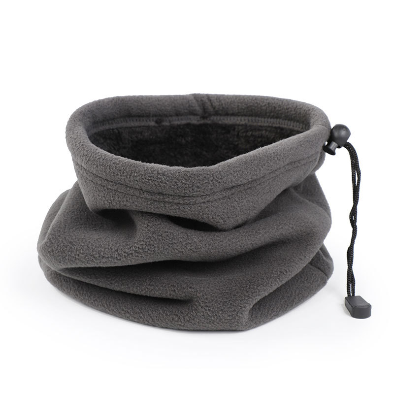 Cross-border winter warm plus velvet scarf outdoor riding mask thickened polar fleece drawstring fleece scarf set Wholesale