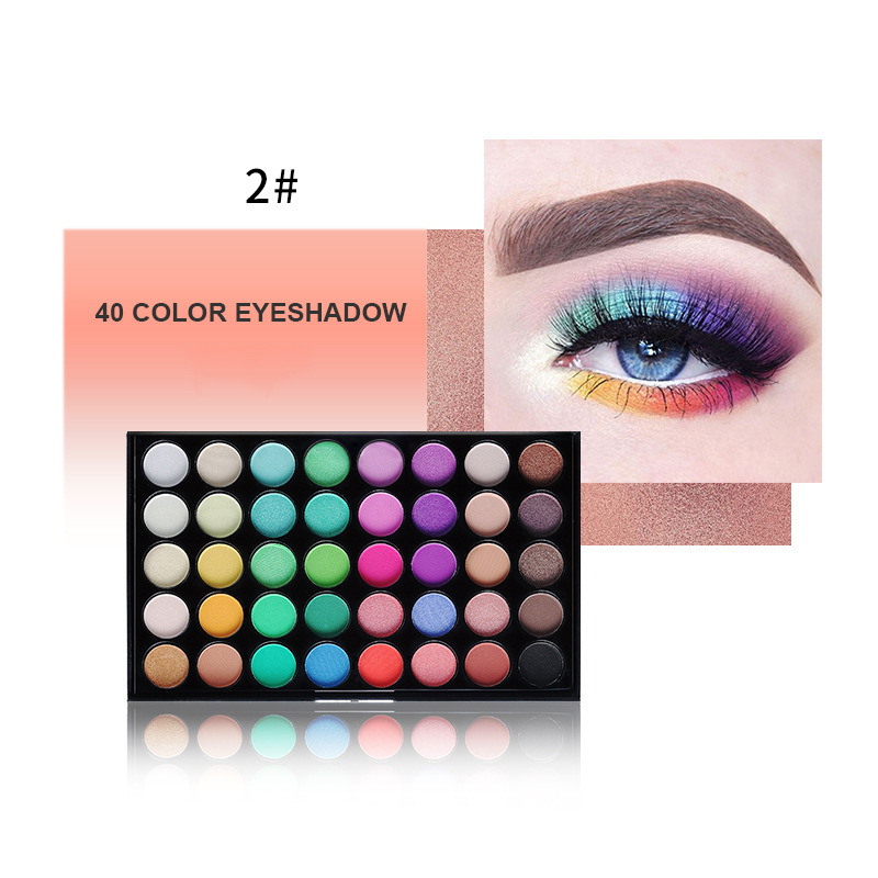 40-color eyeshadow pearlescent matte smoky makeup earth color non-flying powder makeup decoration combination eyeshadow plate factory wholesale