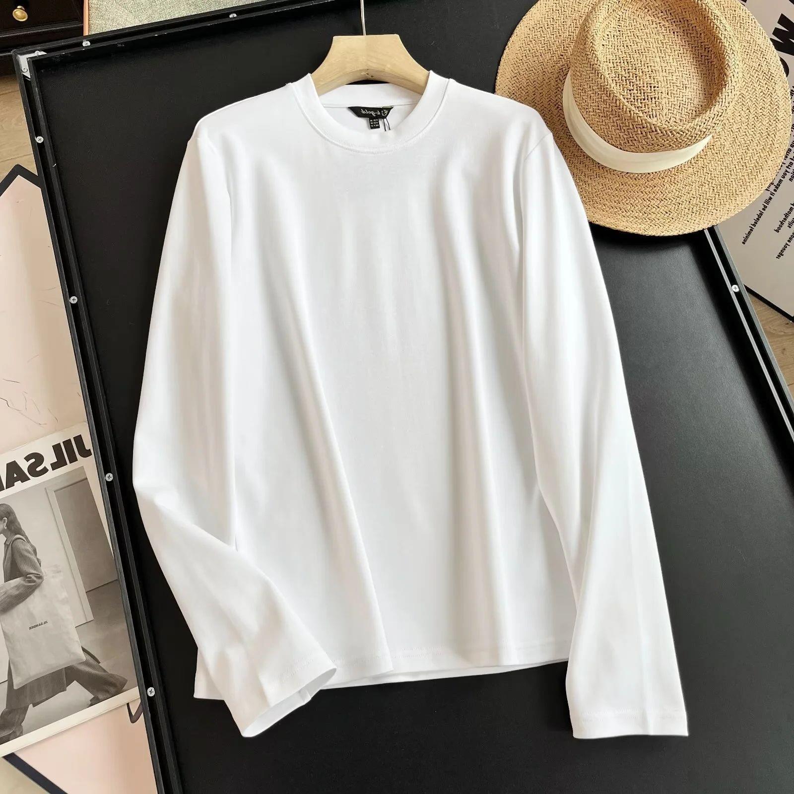 BM & MD & ZA Spring Women's Basic Joker Base Shirt Solid Color Fashion Simple Long Sleeve T-shirt 06884905251
